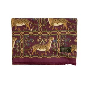 Dorset Scarf – Leopard/Bordeaux by Cable Car Clothiers