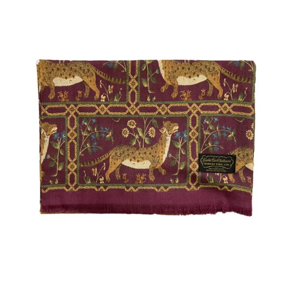 Dorset Scarf – Leopard/Bordeaux by Cable Car Clothiers