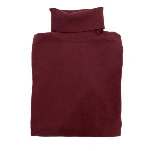 Merino Wool Pullover with Roll Collar – Claret by Scott & Charters for Cable Car Clothiers.