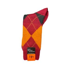 Argyle Socks – Ruby/Orange