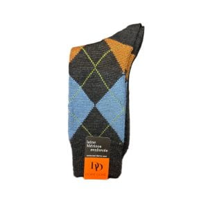 Argyle Socks – Grey/Ecru