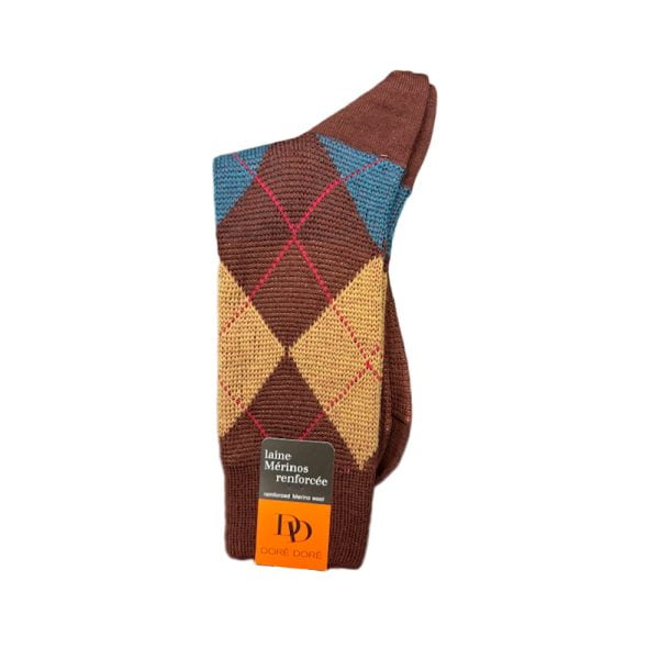 Argyle Socks – Cacao/Blue