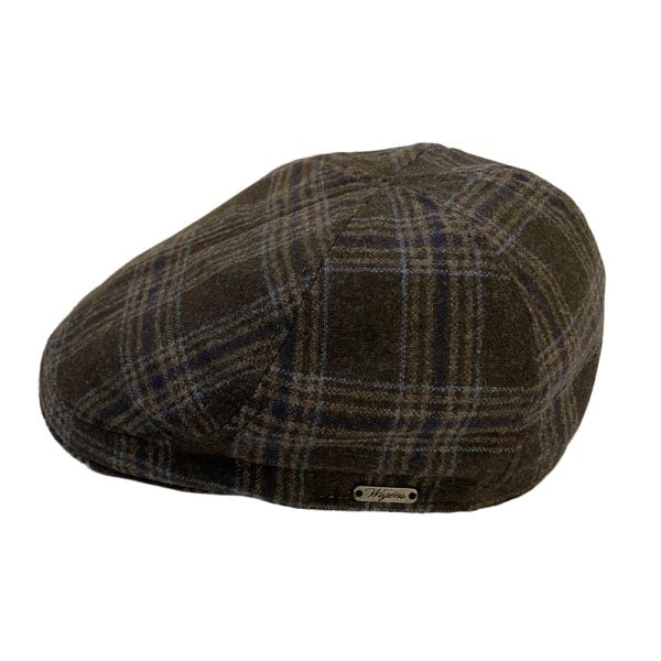 Flannel Pub Cap - Brown Check by Wigens.