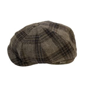 Classic Flannel Newsboy Cap – Brown Check by Wigens.