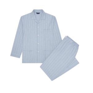 Brushed Cotton Pajamas - Aviemore Stripe by Bonsoir of London.