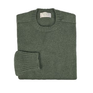 Shetland Crewneck Sweater – Jade by Harley of Scotland.