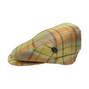 Linen Fashion Ivy Cap – Orange Plaid by City Sport.