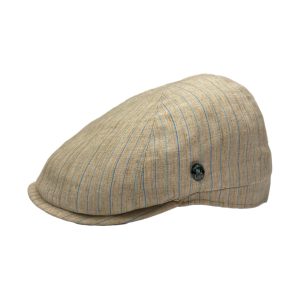 Linen 6-Panel Ivy Cap – Tan Stripe by City Sport.