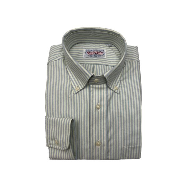 Brushed Oxford Button Shirt – Blue Stripe by Cable Car Clothiers.