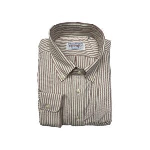 Brushed Oxford Button Shirt – Red Stripe by Cable Car Clothiers.