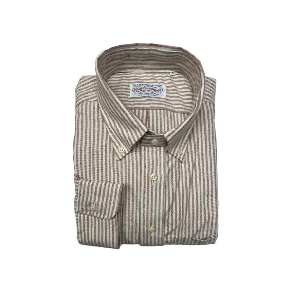 Brushed Oxford Button Shirt – Red Stripe by Cable Car Clothiers.