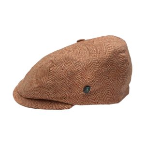 Linen 6-Panel Newsboy Cap - Red Herringbone by City Sport.