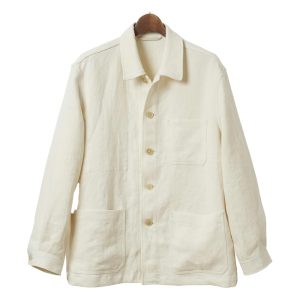 French Linen Canvas Work Jacket – White by Kamakura Shirts.