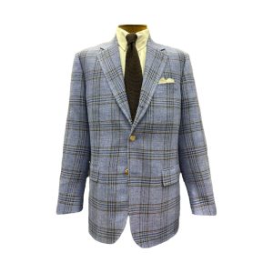 Linen / Silk Sport Coat – Blue Plaid for Cable Car Clothiers.