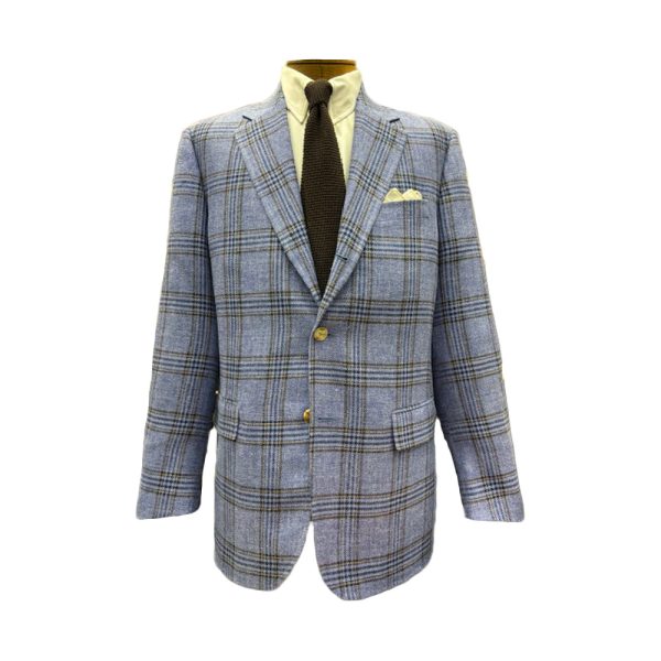 Linen / Silk Sport Coat – Blue Plaid for Cable Car Clothiers.